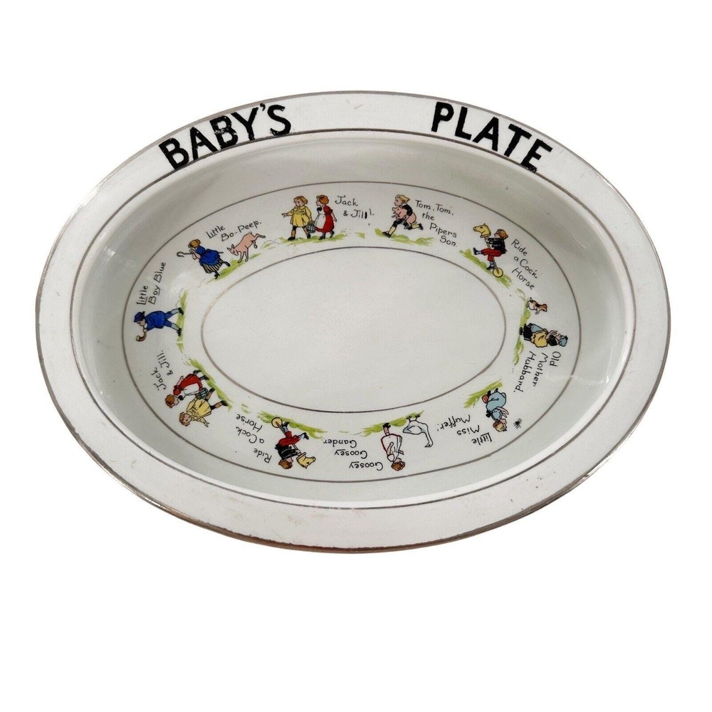 Paragon Fine Bone China Nursery Rhyme Babys Plate Oval Bowl Vintage England